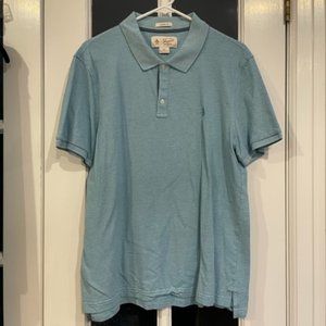 Penguin ss collared shirt, men's L, turquoise